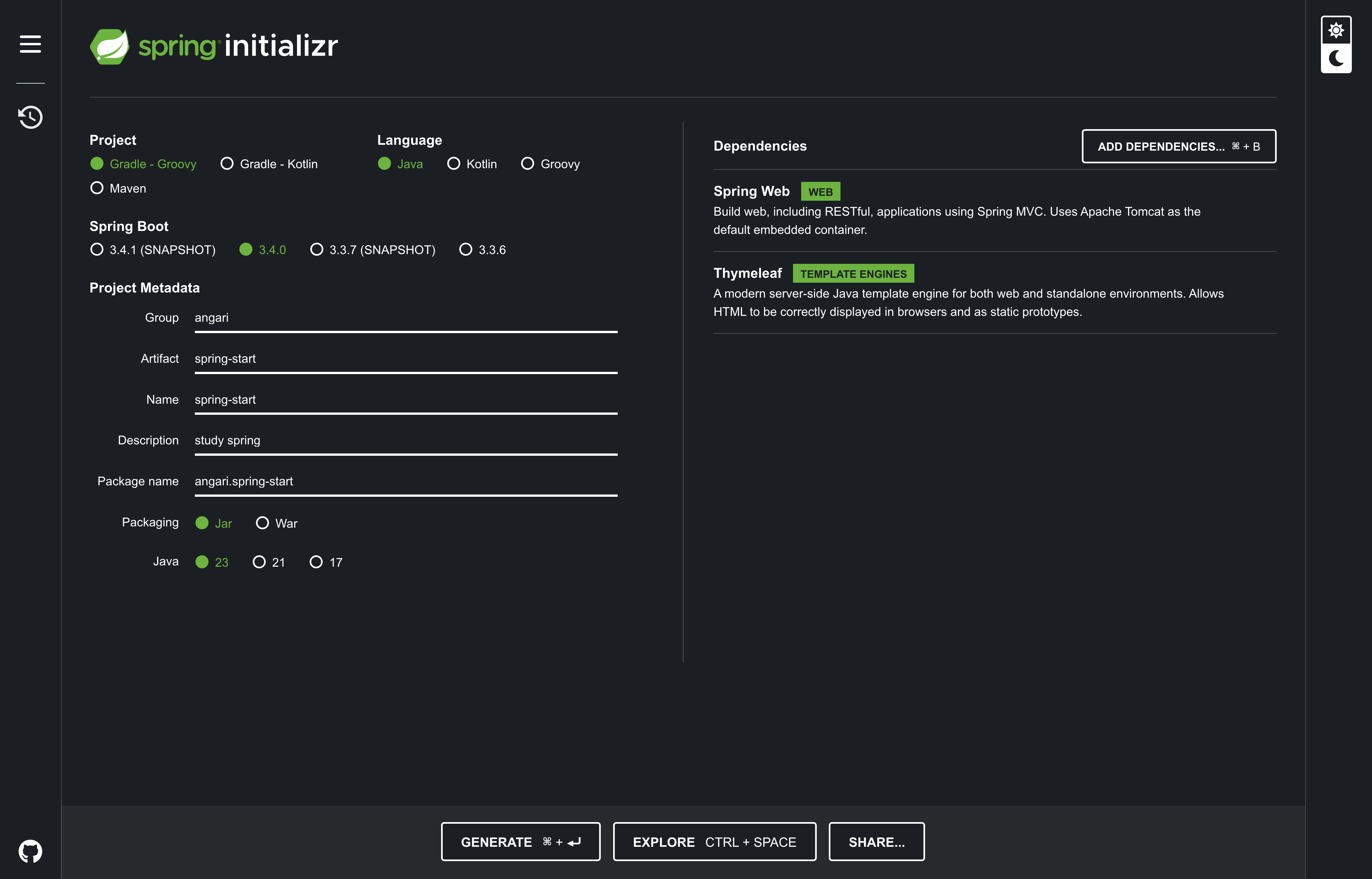 Spring Initializr